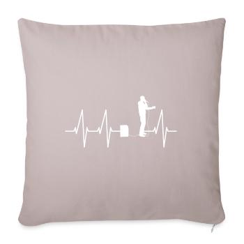 Beatboxing Beatbox Heartbeat - Sofa pillowcase 17,3'' x 17,3'' (45 x 45 cm) - light taupe - Front