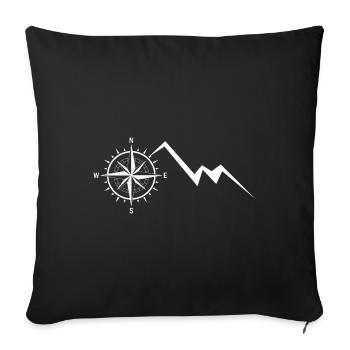 Compass - Mountain - (6) - Sofa pillowcase 17,3'' x 17,3'' (45 x 45 cm) - black - Front