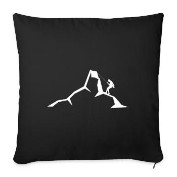 Berg - Klettern - (7) - Sofakissenbezug 45 x 45 cm - Schwarz - Vorne
