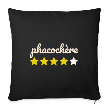 phacochère, 4 étoiles - Housse de coussin décorative 45 x 45 cm - noir - Devant