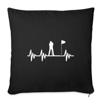 Golf Heartbeat Herzschlag Golfer - Sofa pillowcase 17,3'' x 17,3'' (45 x 45 cm) - black - Front