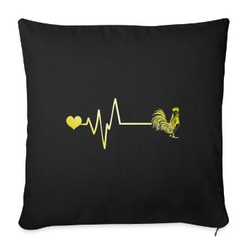 Pulsation Cœur Amour - Housse de coussin décorative 45 x 45 cm - noir - Devant