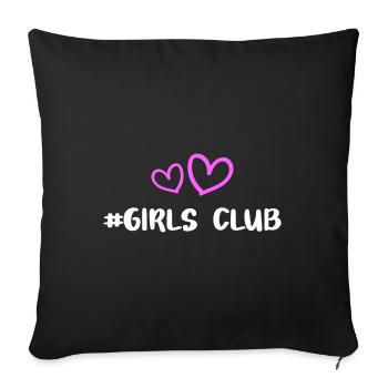 Girls Club Heart - Sofa pillowcase 17,3'' x 17,3'' (45 x 45 cm) - black - Front