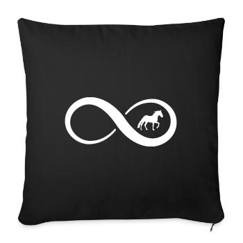 Infinity and Horse - (HO) - Sofa pillowcase 17,3'' x 17,3'' (45 x 45 cm) - black - Front
