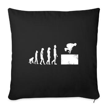 Cat Pass Parkour Evolution - Sofa pillowcase 17,3'' x 17,3'' (45 x 45 cm) - black - Front