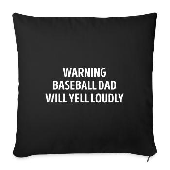 Baseball Dad Will Clam Loudly Drôle - Housse de coussin décorative 45 x 45 cm - noir - Devant