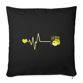 Bowling Heartbeat - Sofa pillowcase 17,3'' x 17,3'' (45 x 45 cm) - black - Front