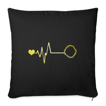 Couronne d’épines Jésus Pulse Cœur Amour - Housse de coussin décorative 45 x 45 cm - noir - Devant