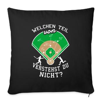 Baseball Strategie Baseballspieler - Sofakissenbezug 45 x 45 cm - Schwarz - Vorne