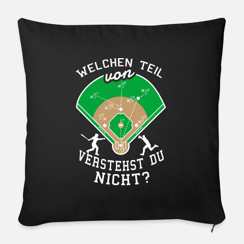 Baseball Strategie Baseballspieler - Sofakissenbezug 45 x 45 cm - Schwarz