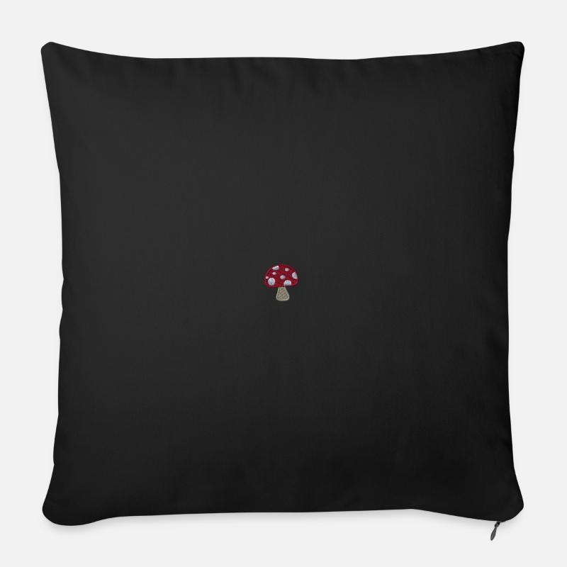 Pilz bestickt - Sofakissenbezug 45 x 45 cm - Schwarz