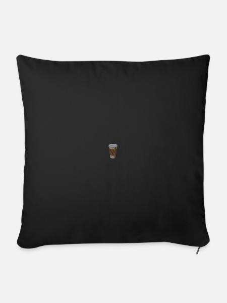 Kaffeebecher bestickt - Sofakissenbezug 45 x 45 cm - Schwarz