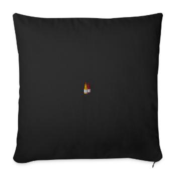 Ketchup et moutarde brodés - Housse de coussin décorative 45 x 45 cm - noir - Devant