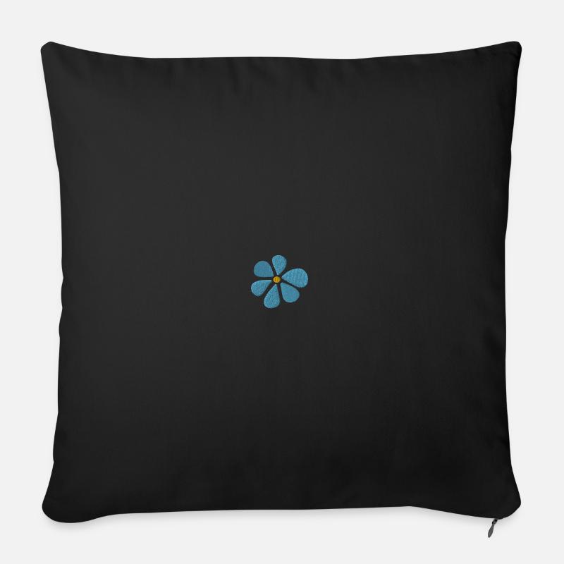 Gänseblümchen bestickt - Sofakissenbezug 45 x 45 cm - Schwarz