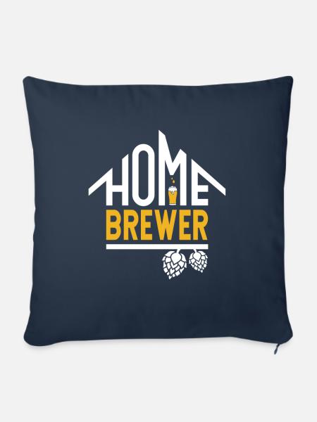 Hobbybrauer Logo - Sofakissenbezug 45 x 45 cm - Navy