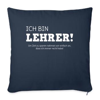 Teacher saying school - Sofa pillowcase 17,3'' x 17,3'' (45 x 45 cm) - navy - Front