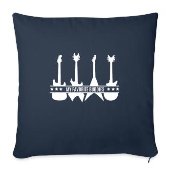 Guitare - guitare - Housse de coussin décorative 45 x 45 cm - bleu marine - Devant