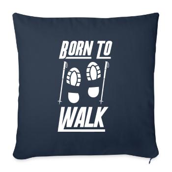 La marche nordique née pour courir - Housse de coussin décorative 45 x 45 cm - bleu marine - Devant