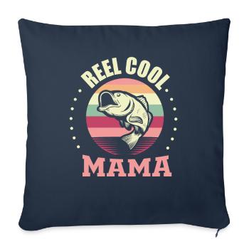 Pêcheur Pêcheur Pêcheur Maman - Housse de coussin décorative 45 x 45 cm - bleu marine - Devant