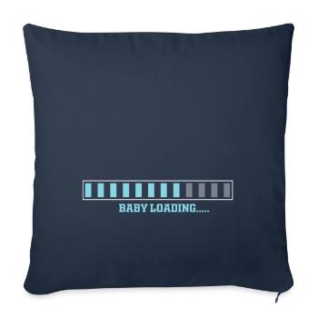 Baby Loading lustige Geschenkidee - Housse de coussin décorative 45 x 45 cm - bleu marine - Devant