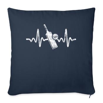 Cricket - Jeu de cricket - Housse de coussin décorative 45 x 45 cm - bleu marine - Devant