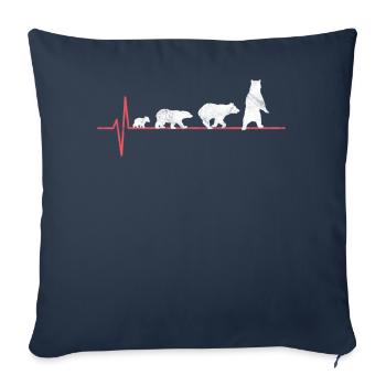 Polar bear bear gift - Sofa pillowcase 17,3'' x 17,3'' (45 x 45 cm) - navy - Front
