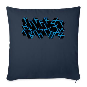 Quantum Runes Futhark 0 ©, linear, Zellen,2-farbig - Sofakissenbezug 45 x 45 cm - Navy - Vorne