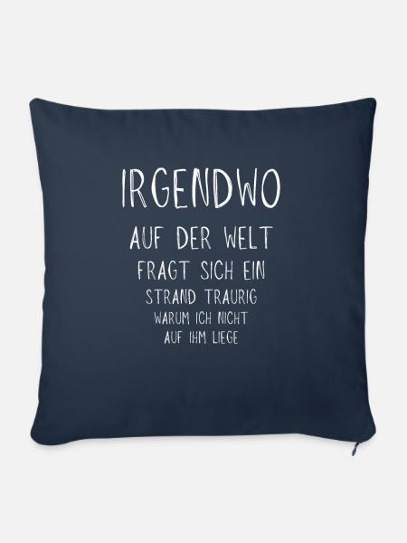Strand | Lustiger Quarantäne Sommer Urlaub Spruch - Sofakissenbezug 45 x 45 cm - Navy
