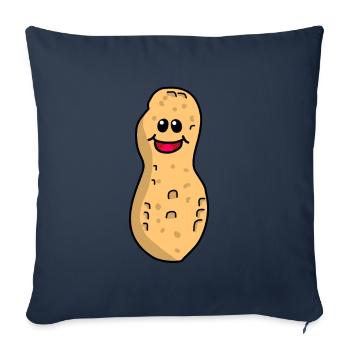 Cacahuètes cacahuètes drôle mignon noix émotion heureux - Housse de coussin décorative 45 x 45 cm - bleu marine - Devant