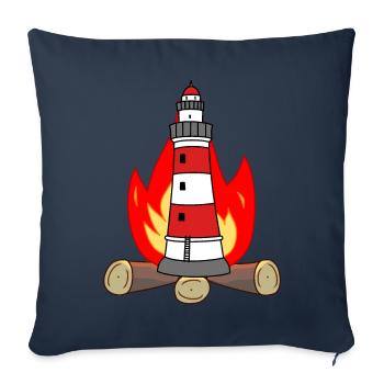 Phare Feu Phare Maritime Nautique - Housse de coussin décorative 45 x 45 cm - bleu marine - Devant