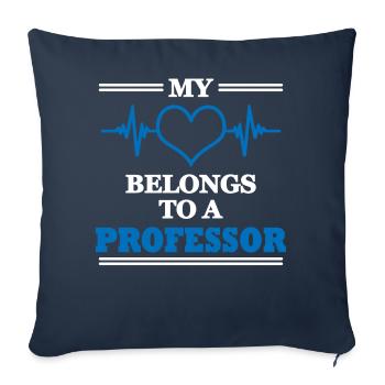 My heart belongs to a professor - Sofa pillowcase 17,3'' x 17,3'' (45 x 45 cm) - navy - Front