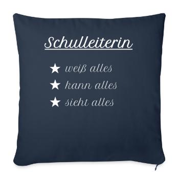 Schulleiterin Schulleitung Schule Geschenk Idee - Sofakissenbezug 45 x 45 cm - Navy - Vorne