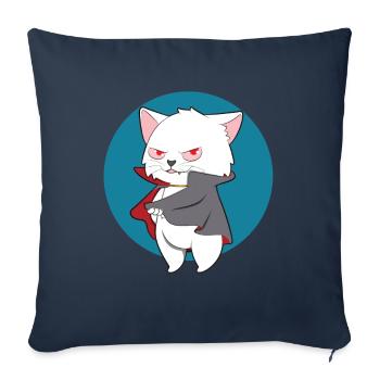 VAMPIRE CAT Halloween Vampir Horror Monster - Housse de coussin décorative 45 x 45 cm - bleu marine - Devant