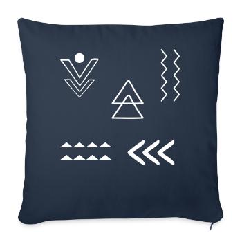 Rune Symbol Gift Ornament Ethnic Spirit Art - Sofa pillowcase 17,3'' x 17,3'' (45 x 45 cm) - navy - Front