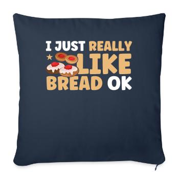 Pain Cuisson Cadeau Boulangerie Citation Boulanger - Housse de coussin décorative 45 x 45 cm - bleu marine - Devant