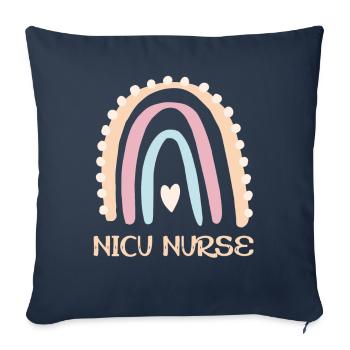 NICU Nurse - Rainbow Heart - Sofa pillowcase 17,3'' x 17,3'' (45 x 45 cm) - navy - Front