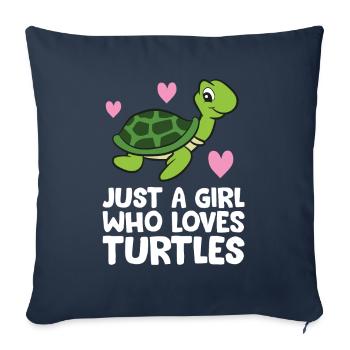 Just a Girl Who Loves Turtles - Sofa pillowcase 17,3'' x 17,3'' (45 x 45 cm) - navy - Front
