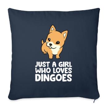 Juste une fille qui aime les dingos - Housse de coussin décorative 45 x 45 cm - bleu marine - Devant