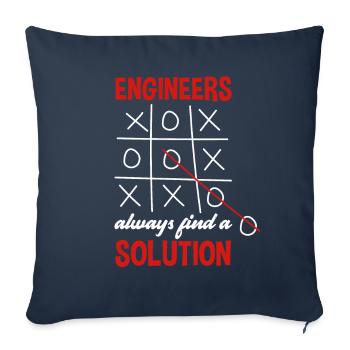 Engineer engineers always find a solution - Sofa pillowcase 17,3'' x 17,3'' (45 x 45 cm) - navy - Front