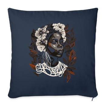 Juneteenth Melanin Queen - Beautiful Afro Woman - Sofa pillowcase 17,3'' x 17,3'' (45 x 45 cm) - navy - Front