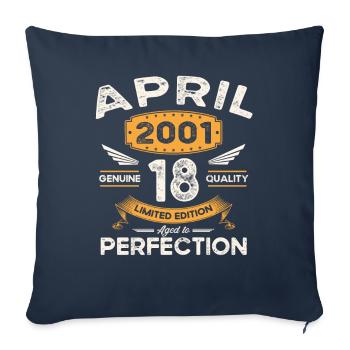 22nd birthday man April Born 2001 Legendary - Sofa pillowcase 17,3'' x 17,3'' (45 x 45 cm) - navy - Front