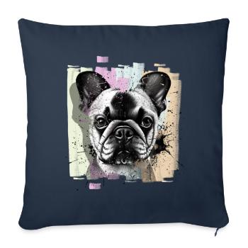 French Bulldog Frenchie - Sofa pillowcase 17,3'' x 17,3'' (45 x 45 cm) - navy - Front