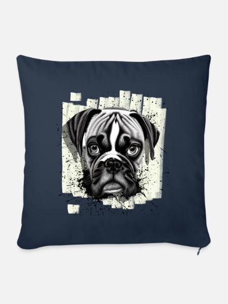 Boxer Hund - Sofakissenbezug 45 x 45 cm - Navy