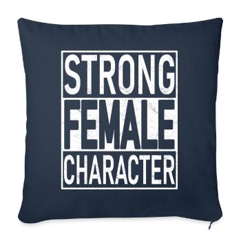 Caractère féminin fort - Housse de coussin décorative 45 x 45 cm - bleu marine - Devant