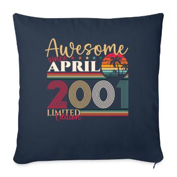 22nd Birthday Man April Vintage 2001 Awesome - Sofa pillowcase 17,3'' x 17,3'' (45 x 45 cm) - navy - Front
