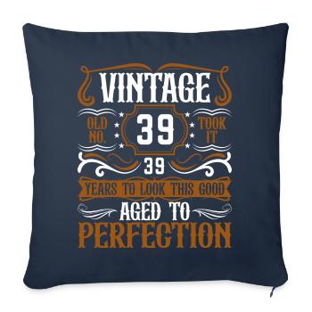 39th Birthday Vintage Retro - Sofa pillowcase 17,3'' x 17,3'' (45 x 45 cm) - navy - Front