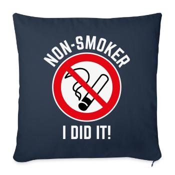 Non-Smoker – I Did It! (3C / W) - Sofa pillowcase 17,3'' x 17,3'' (45 x 45 cm) - navy - Front
