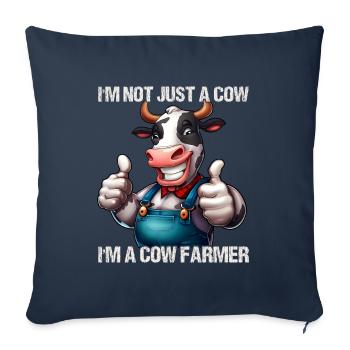Vache fermière - Housse de coussin décorative 45 x 45 cm - bleu marine - Devant