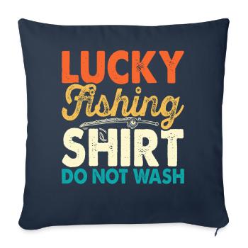 Chemise de pêche porte-bonheur - Housse de coussin décorative 45 x 45 cm - bleu marine - Devant