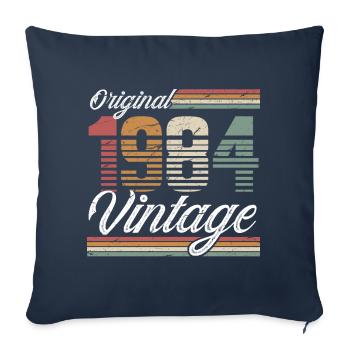 1984 Année de naissance 40e anniversaire Millésime - Housse de coussin décorative 45 x 45 cm - bleu marine - Devant